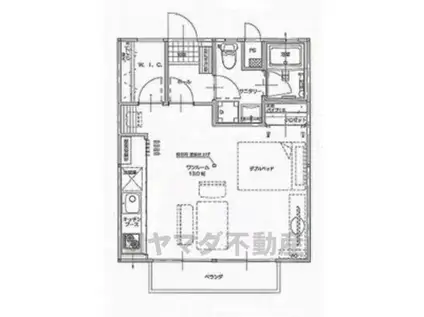 サンシティ宝木A(1DK/1階)の間取り写真