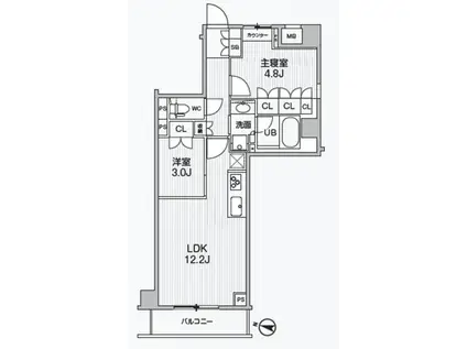 アリビス綾瀬(2LDK/4階)の間取り写真