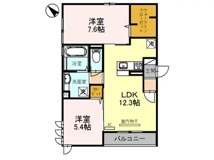 エル ビエントII(2LDK/3階)の間取り写真