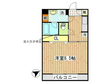 サンフィールVII(1K/2階)の間取り写真