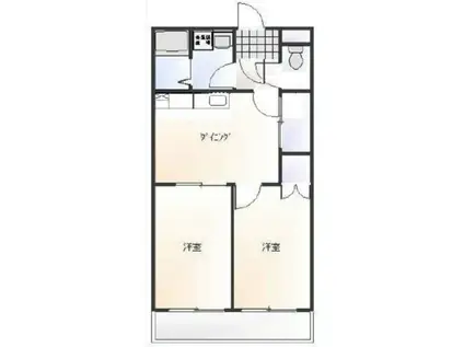 ラ・メゾン山手2番館(2DK/3階)の間取り写真