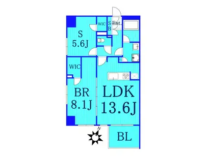 バースシティ横浜大通公園(1SLDK/9階)の間取り写真