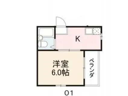 YUTA BUILD1(1K/4階)の間取り写真