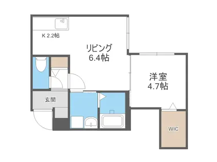 レンブラント西町(1LDK/1階)の間取り写真