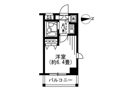 ソサエティ ミヤマエダイラ(1K/2階)の間取り写真