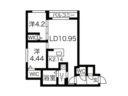 TRYBAL SPACE北17条 トライバルスペース(2LDK/2階)の間取り写真
