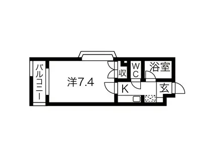 シティライフ覚王山(1K/1階)の間取り写真