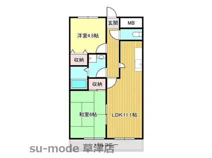 中沢椋館(2LDK/2階)の間取り写真