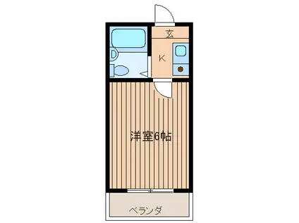 レジデンスカープ厚木(1K/5階)の間取り写真