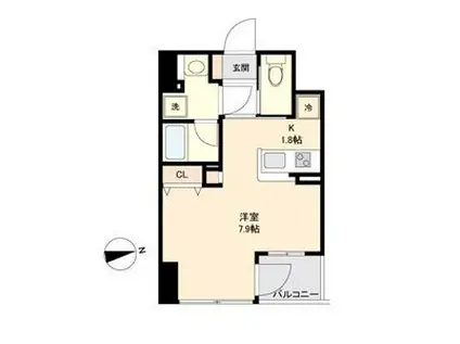 KDXレジデンス仙台駅東(ワンルーム/4階)の間取り写真