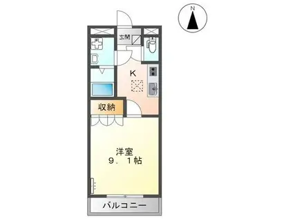 ブライトフューチャー・N(1K/1階)の間取り写真