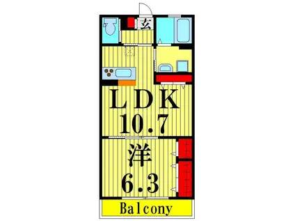 VIVRE.J(1LDK/2階)の間取り写真