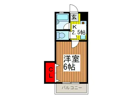 あさひハイツ(1K/2階)の間取り写真