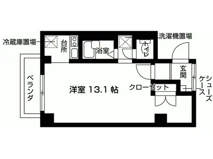 メゾン飯田橋(ワンルーム/1階)の間取り写真