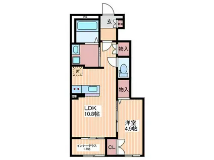 FAIR WOOD I(1LDK/1階)の間取り写真
