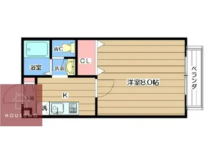 ペルル垂水(1K/1階)の間取り写真