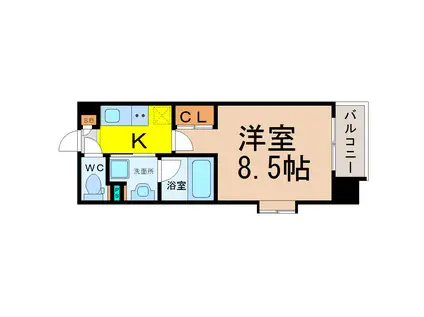 タウンライフ千種(1K/8階)の間取り写真