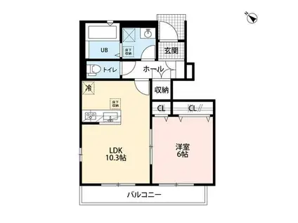 アムールM(1LDK/1階)の間取り写真