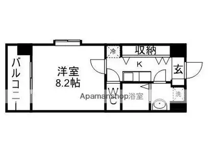 リバージュ県庁通(1K/5階)の間取り写真