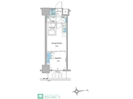 ルフォンプログレ上野マークス(1DK/5階)の間取り写真