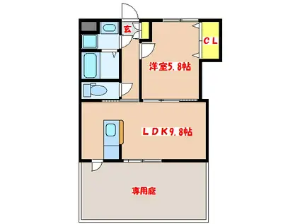 FELICE(1LDK/1階)の間取り写真