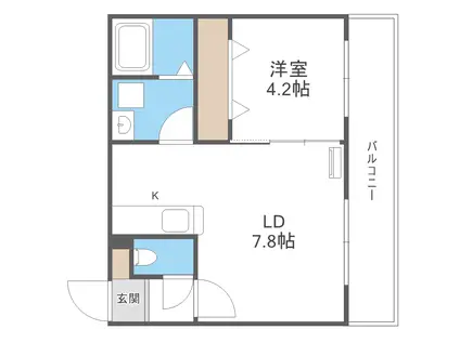 JEEK BLAU MOTOMACHI(1LDK/4階)の間取り写真