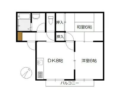 ファミール雅(2DK/1階)の間取り写真
