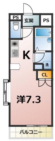 サンライズ15(1K/3階)の間取り写真