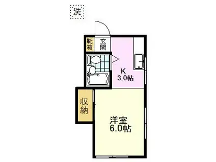 武蔵台アパート(1K/1階)の間取り写真