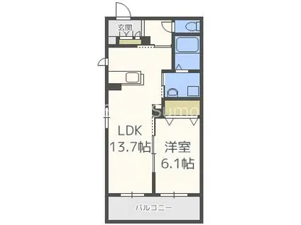 シャーメゾン島之内(1LDK/3階)の間取り写真