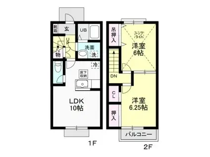 CASA FELICE(2LDK/1階)の間取り写真