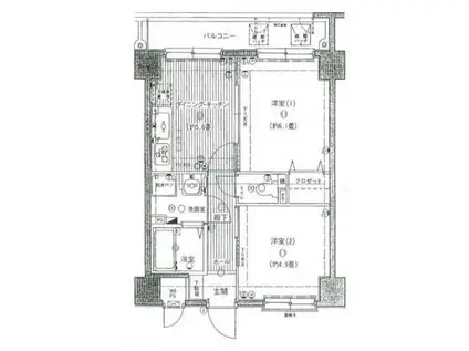 ロイヤルプラザ浅草(2DK/4階)の間取り写真