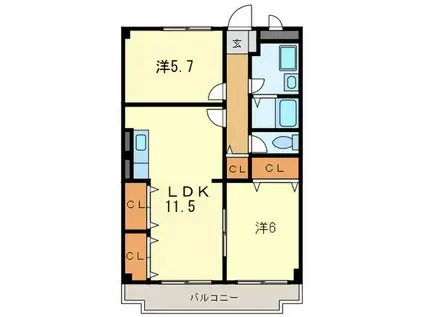 ベイビレッジINOUE(2LDK/1階)の間取り写真