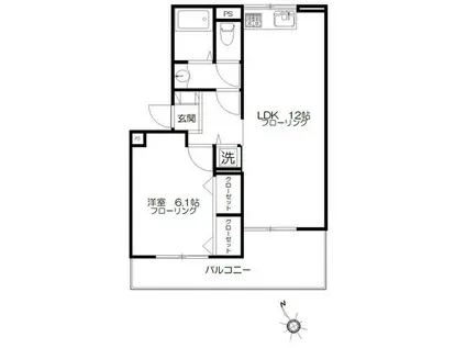 プラシード(1LDK/2階)の間取り写真