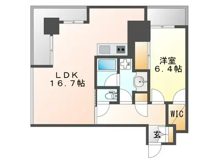 OZ ALLOGGIO(1LDK/7階)の間取り写真