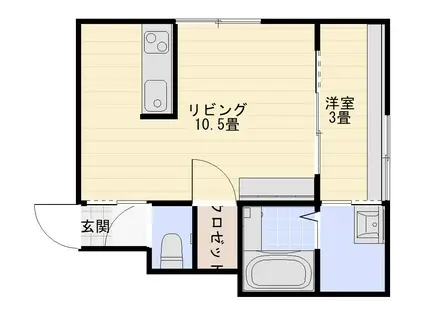 上本折128番館(1LDK/1階)の間取り写真