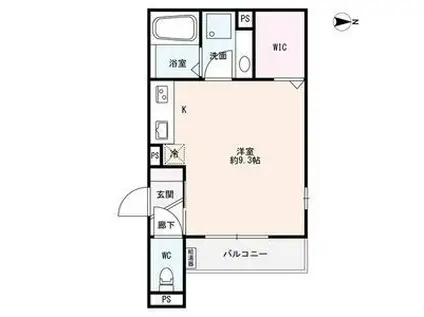 ONES (ワンルーム/3階)の間取り写真