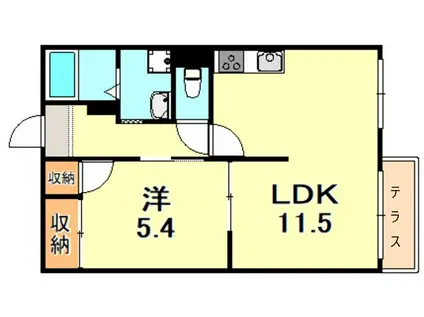 タウニイ塩屋(1LDK/1階)の間取り写真