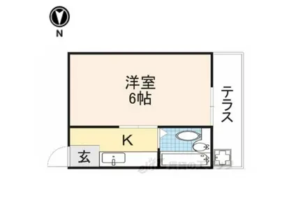 レインボーコア2(1K/2階)の間取り写真