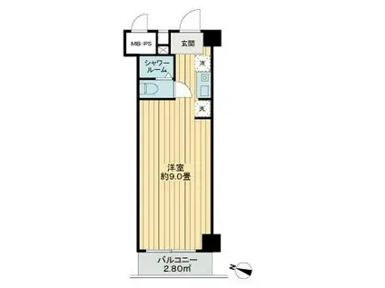 新宿セントビラ永谷(ワンルーム/10階)の間取り写真