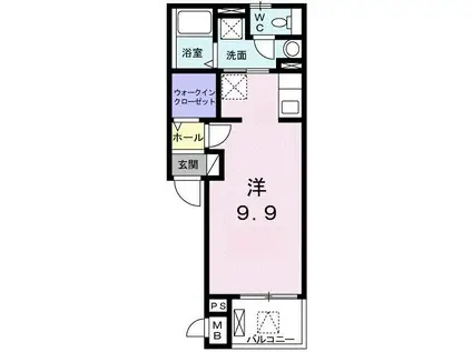 エスポワール小手指(ワンルーム/2階)の間取り写真