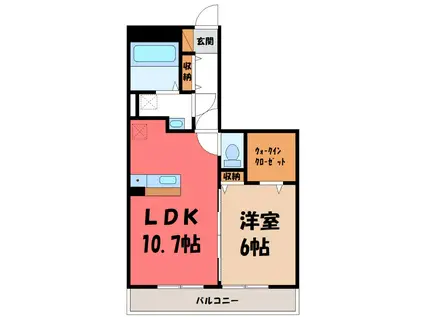 リーベン(1LDK/2階)の間取り写真