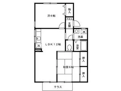 PAX明和 A棟(2LDK/2階)の間取り写真