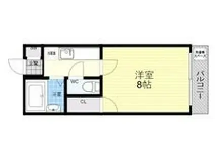 グリーンフィールド(1K/4階)の間取り写真