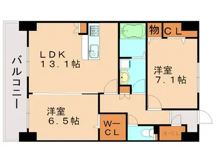 グランソフィア(2LDK/4階)の間取り写真
