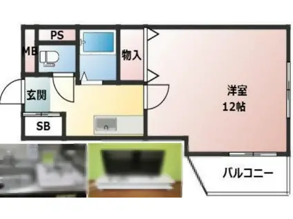 パンション園田(1K/2階)の間取り写真