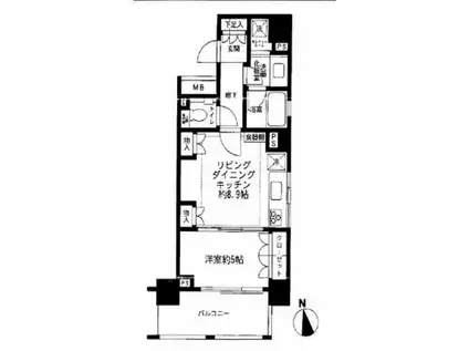 パークハウス麻布十番アーバンス(1LDK/5階)の間取り写真