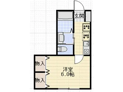 フレスコII(1K/1階)の間取り写真