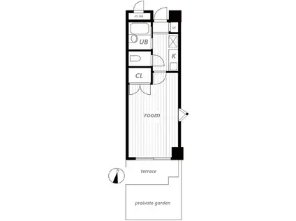 日神パレステージ玉川上水(1K/1階)の間取り写真