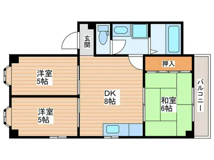寿ハイツ(3DK/2階)の間取り写真
